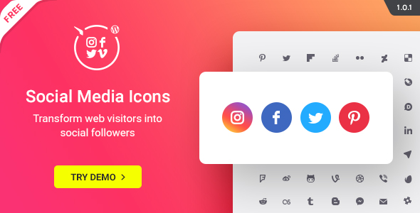 WordPress Social Media Icons v1.0.1 – Social Icons Plugin