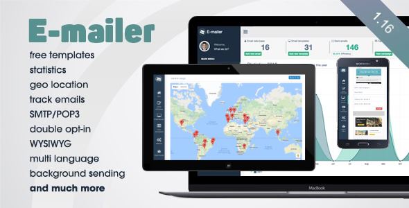 E-mailer v1.16 - Newsletter & Mailing System with Analytics + GEO location