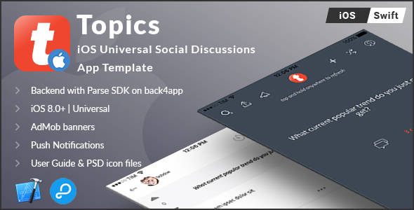 Topics - iOS Universal Social Discussion App Template (Swift)