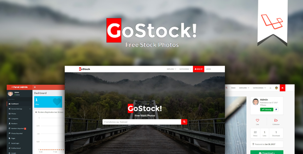 GoStock v1.3 - Free Stock Photos Script