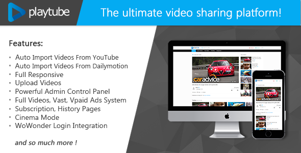 PlayTube v1.3 - The Ultimate PHP Video CMS & Video Sharing Platform