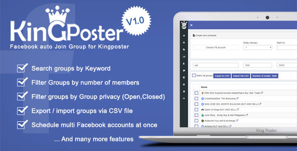 Facebook Auto join groups v1.0.1 - Module for Kingposter