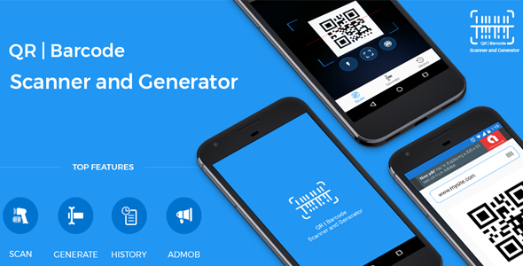QR code and Barcode scanner and generator for Android with AdMob 