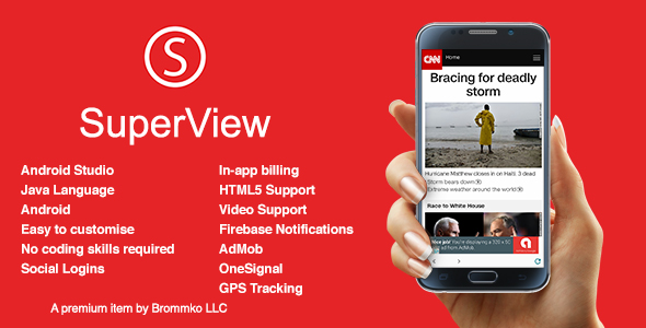 SuperView v2.0.4 - WebView App for Android with Push Notification, AdMob, In-app Billing App 