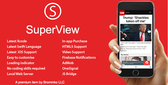 SuperView v2.1.0 - WebView App for iOS with Push Notification, AdMob, In-app Purchase