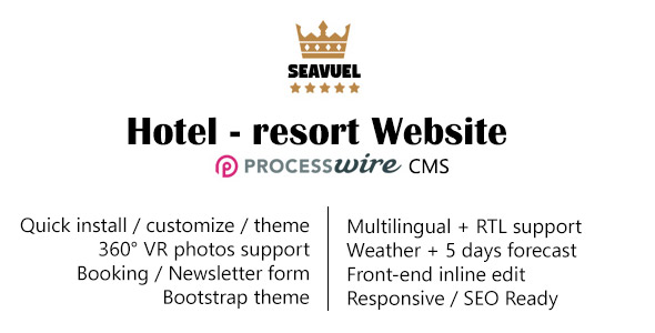 SeaVuel - Multilingual - Hotel website with CMS - Bootstrap theme