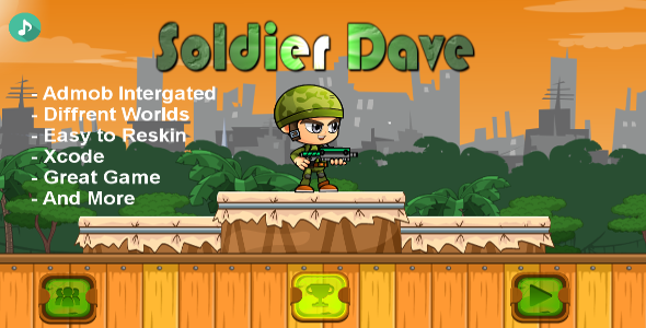 Soldier Dave - iOS - Android - iAP + ADMOB + Leaderboards + Buildbox 2.0