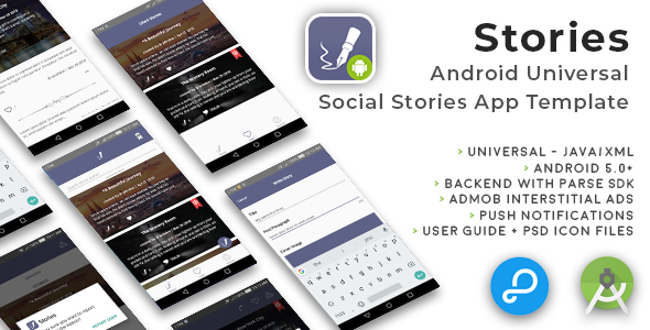Stories - Android Universal Fun Social Stories App Template