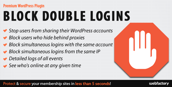 Block Double Logins v1.1 - Protect Your Membership Site