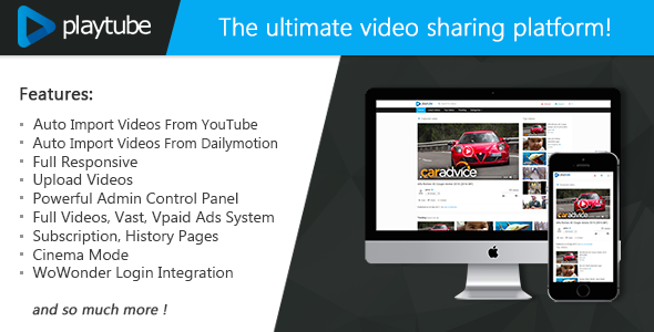 PlayTube v1.4.5.1 - The Ultimate PHP Video CMS & Video Sharing Platform