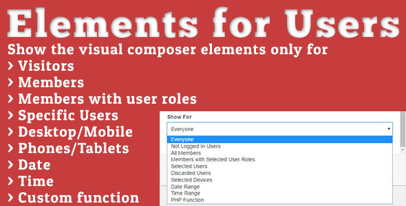 Elements for Users v1.5.6 - Addon for Visual Composer