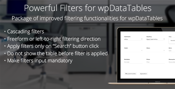 Powerful Filters for wpDataTables v1.0.3 - Cascade Filter for WordPress Tables