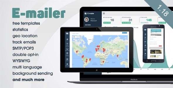 E-mailer v1.18 - Newsletter & Mailing System with Analytics + GEO location