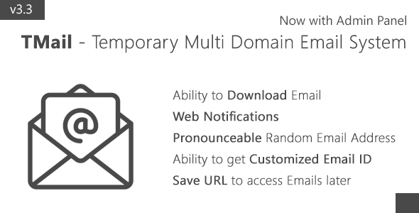 TMail v3.3 - Multi Domain Temporary Email System