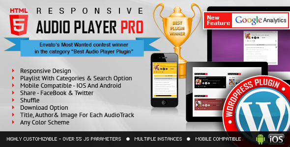 Responsive HTML5 Audio Player PRO v2.6