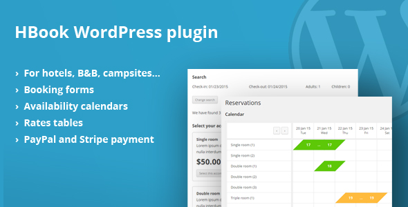 HBook v1.8.3 - Hotel booking system - WordPress Plugin