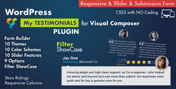 Testimonials Showcase v3.9 - for Visual Composer Plugin