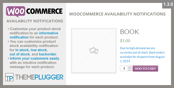WooCommerce Availability Notifications v1.3.0