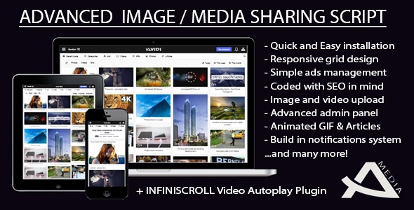 Avidi Media v1.1 - Advanced Image, Video, Audio and Gif Sharing Script
