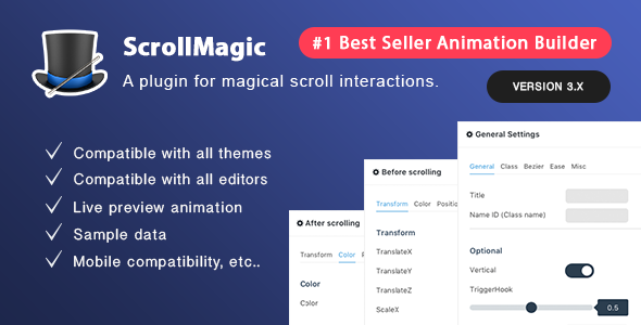 Scroll Magic v3.3.2.3 - Scrolling Animation Builder Plugin
