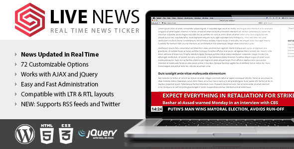 Live News v2.15 - Real Time News Ticker