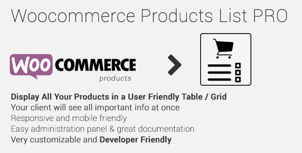 Woocommerce Products List Pro v1.1.16