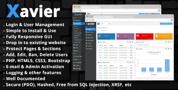 Xavier v3.1.5 - PHP Login Script & User Management Admin Panel 
