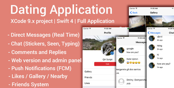 Dating App (iOS App and Website) v1.8 - Swift 4