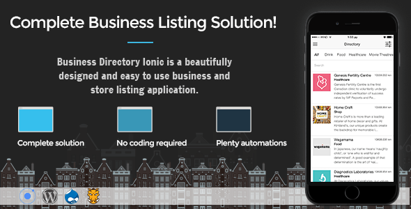 Business Directory Ionic 3 - Full Application with Firebase and Backendless backend