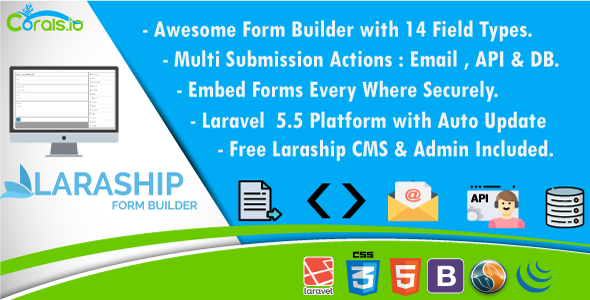Laraship Form Builder - Drag & Drop Laravel Form Builder With CMS & Admin 