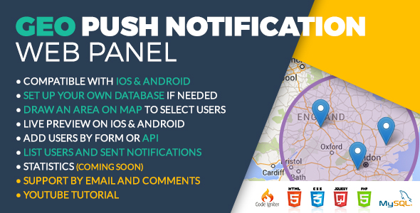 Geo Push Web Panel iOS & Android