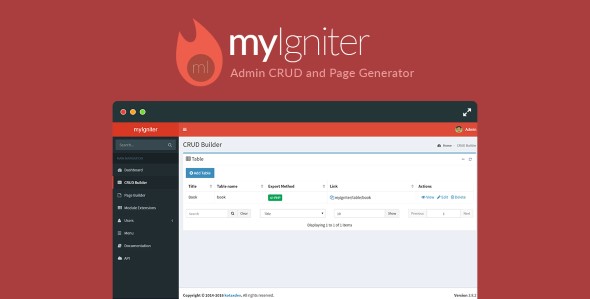 myIgniter v4.0.2 - Admin CRUD and Page Generator