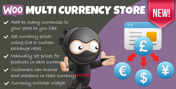 Woocommerce Multi Currency Store v1.9.8