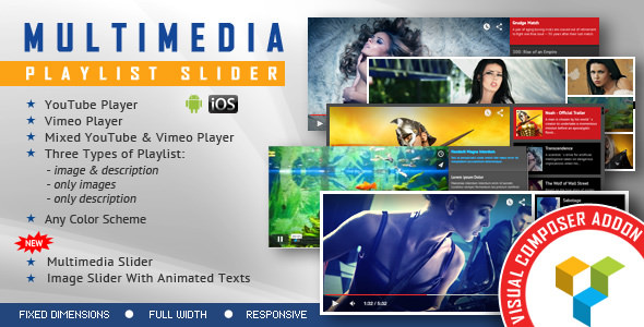 Multimedia Playlist Slider v1.6.1 - Visual Composer Addon