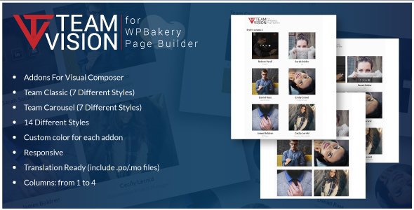 Teamvision v1.0 - Team Addons for WPBakery Page Builder