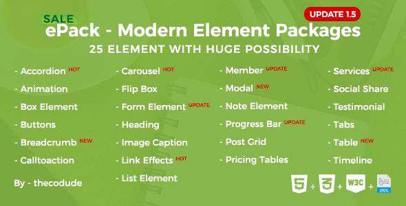 ePack v1.5 - 25 CSS3 Ultimate Element Packages