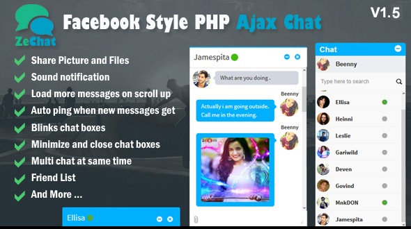 Zechat v1.5 - Facebook Style Php Ajax Chat
