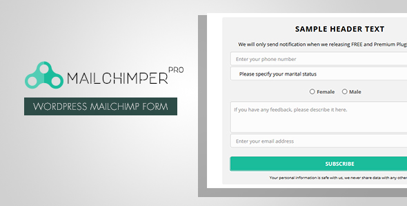 MailChimper PRO v1.8.1 - WordPress MailChimp Signup Form Plugin