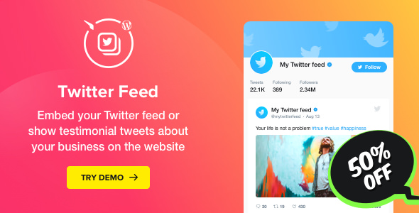 Twitter Feed v1.0.0 - WordPress Twitter Plugin