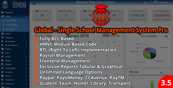 Global - Single School Management System Pro v3.5.0
