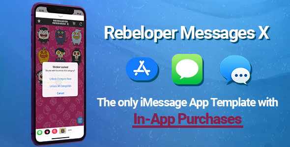 Rebeloper Messages v12 - iMessage App in Swift 4.2, iOS 12 and Xcode 10 ready 