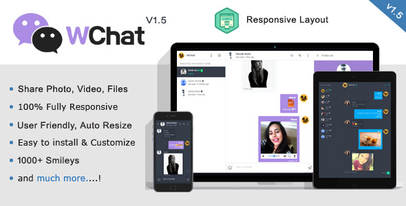 Wchat v1.6 - Fully Responsive PHP AJAX Chat Script - nulled