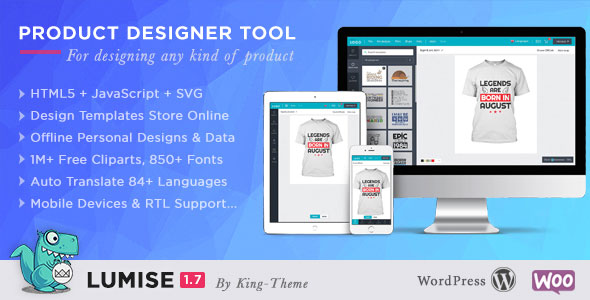 Lumise Product Designer v1.7.5 - WooCommerce WordPress