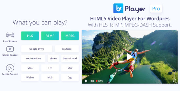 bzplayer Pro v1.8 - Live Streaming Player Plugin