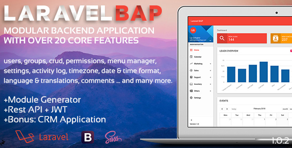 Laravel BAP v1.0.3 - Modular Application Platform and CRM