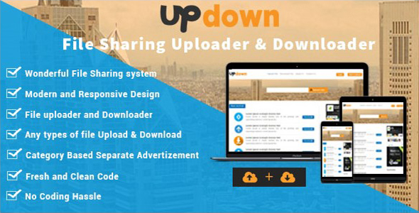 UpDown v1.3 - File Sharing Uploader / Youtube / Downloader & Blogging