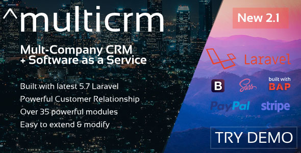 Multicrm v1.1.5 - Powerful Laravel CRM +Front End Software As A Service