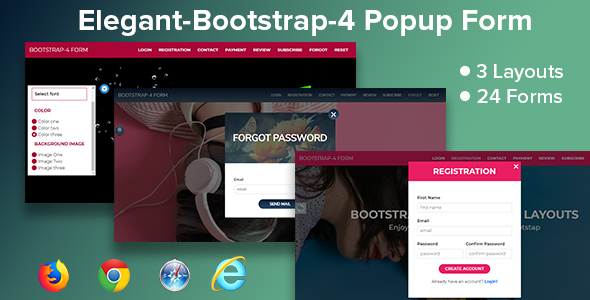 Elegant-Bootstrap 4 Popup Form 