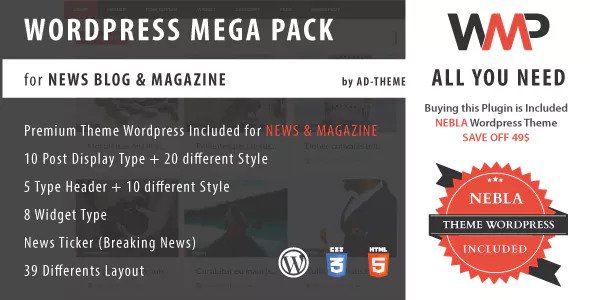 WP Mega Pack for News, Blog and Magazine v1.0