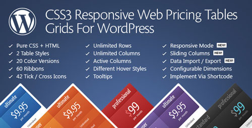 CSS3 Responsive Web Pricing Tables Grids v11.0